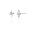 (Single) Diamond Lightning Bolt Stud in White Gold