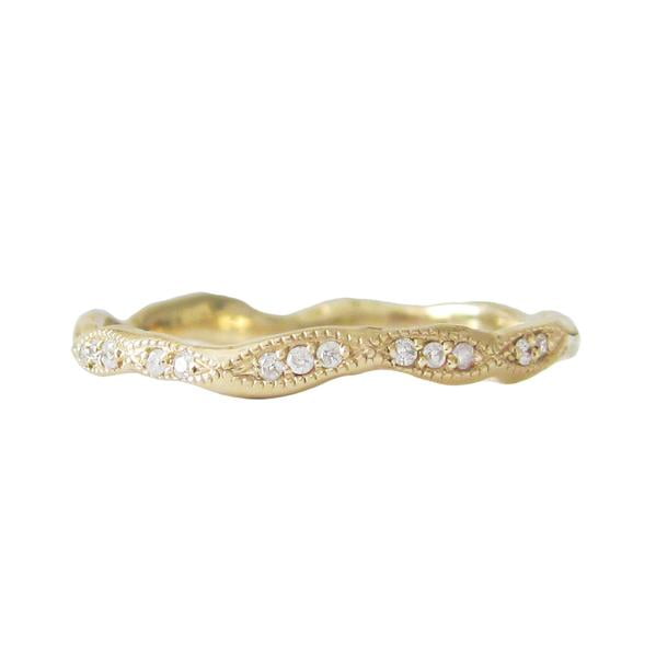 Wave Eternity Ring in 14K Yellow Gold