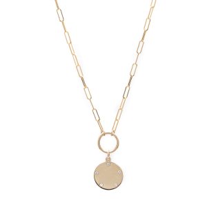 Small Token Necklace in 14K Yellow Gold