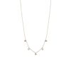 Scattered Tiny Bead and Diamond Necklace in 14K White Gold