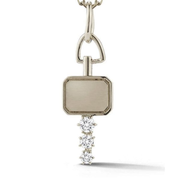 Mini Catherine Key Charm in 18K White Gold