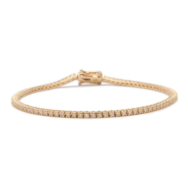 Small Diamond Line Bracelet in 14K Yellow Gold