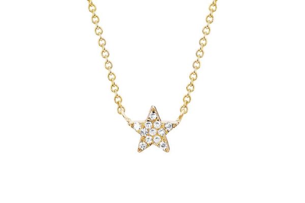 Diamond Star Choker Necklace in 14K Yellow Gold