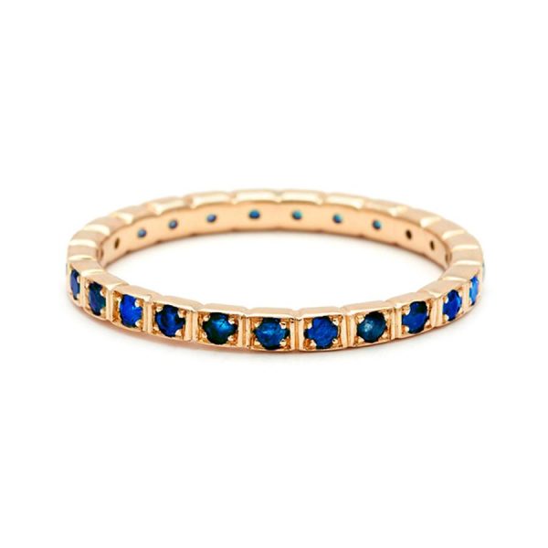 Sapphire Wheat Eternity Band in 14K Yellow Gold