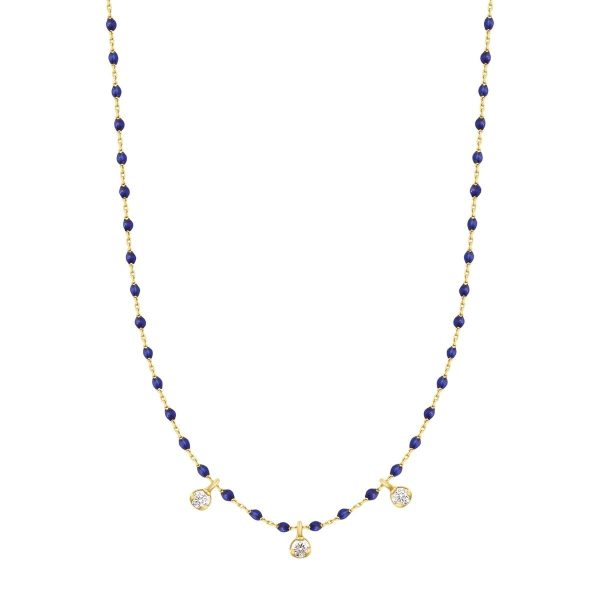 Mini Gigi 3 Diamond Necklace in Lapis