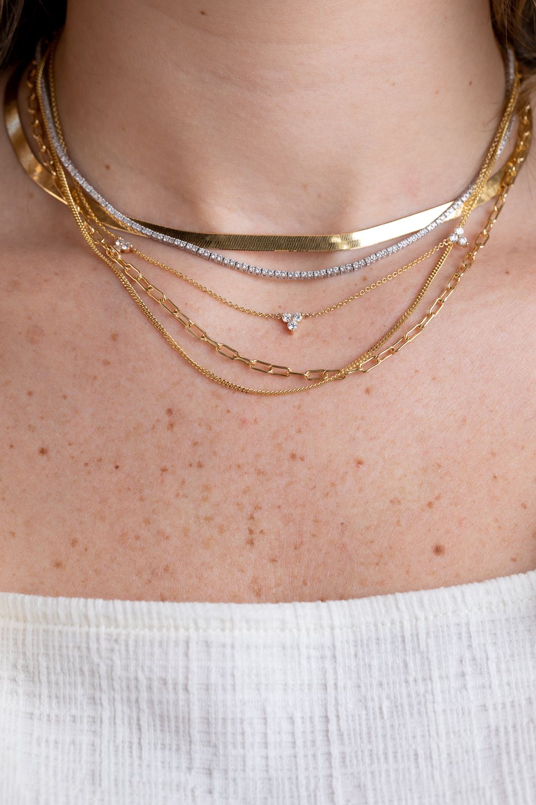 Gold Herringbone Chain Necklace – Tribe Boutique LLC