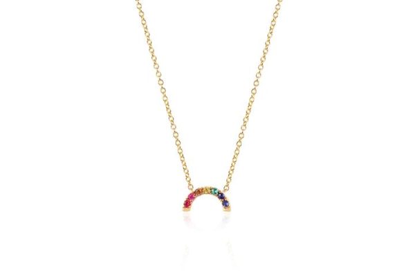 Mini Rainbow Necklace in 14K Yellow Gold