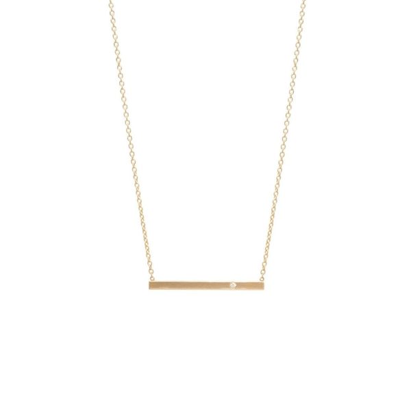 Bar Necklace with Offset Diamond