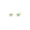 Turquoise Eye Studs in 14K Yellow Gold