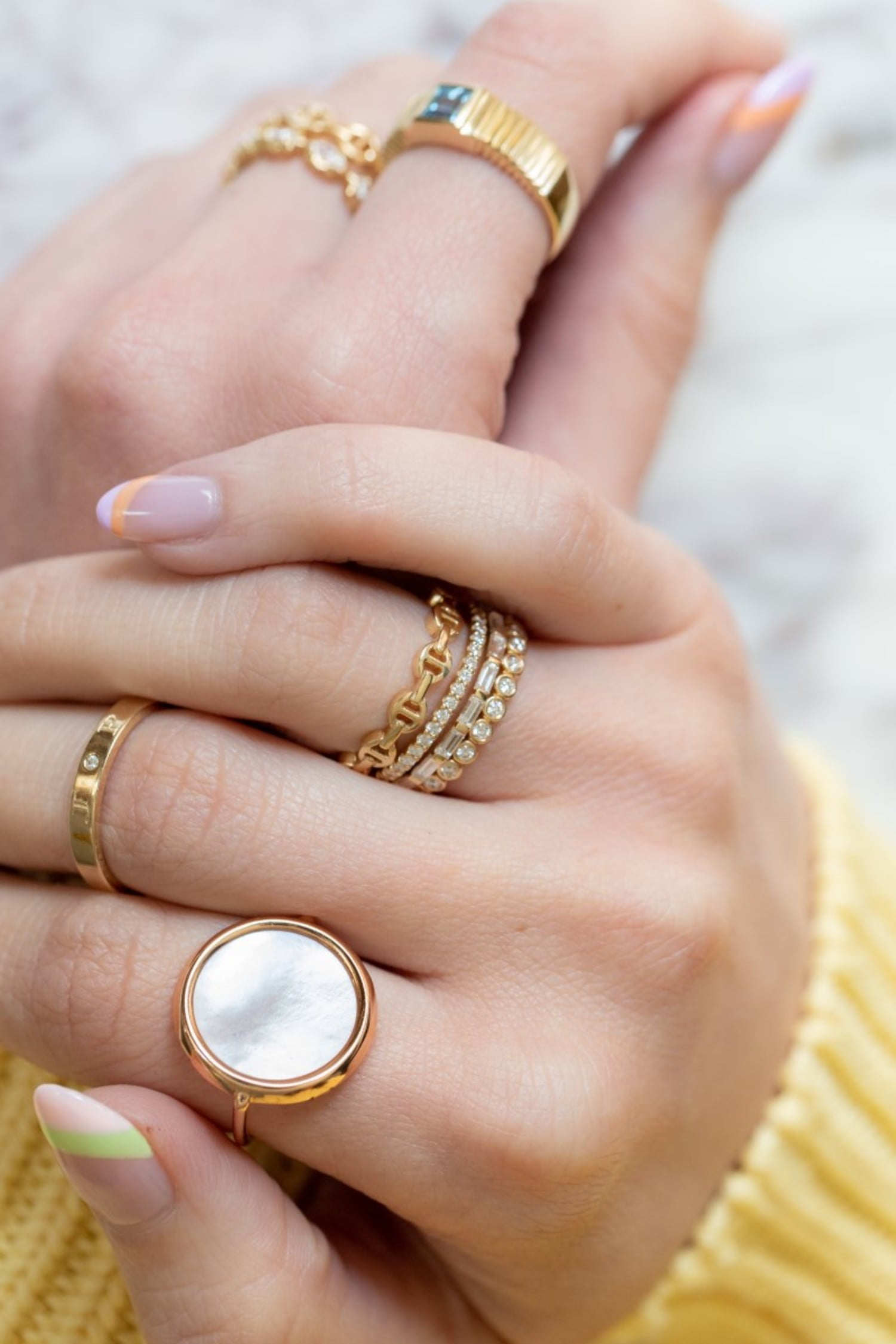 Pink Mother of Pearl Ring