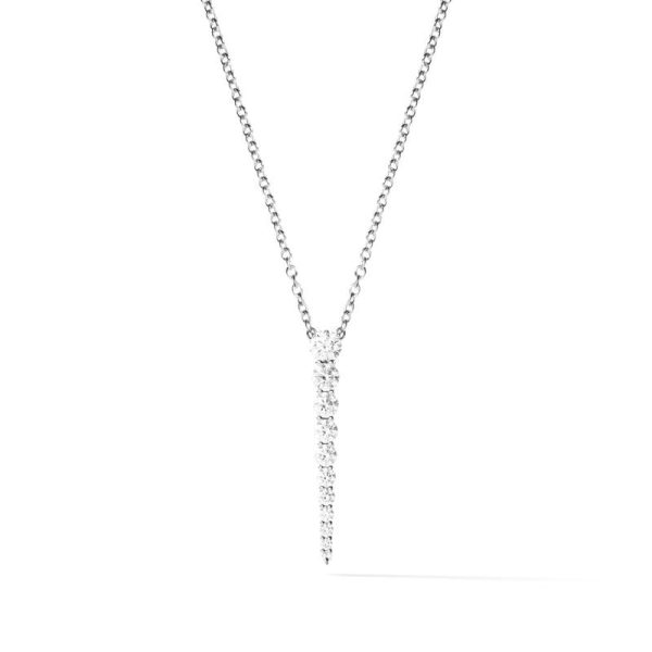 Diamond Aria Dagger Necklace in 18K White Gold