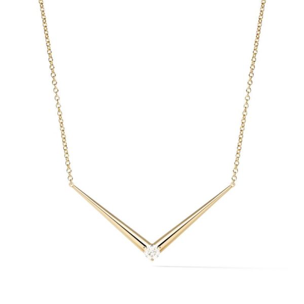 Aria V Necklace in 18K Yellow Gold
