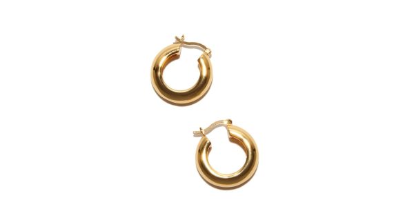 Mini Hoop Earrings in Brass