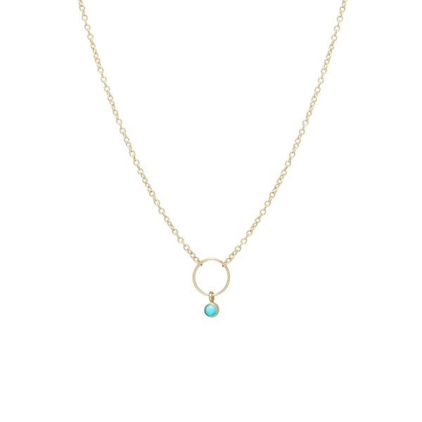Dangling Bezel Turquoise Circle Necklace