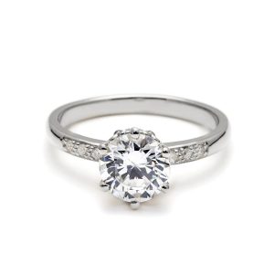 SAMPLE Hazeline Semi with 2ct CZ in 14K White Gold