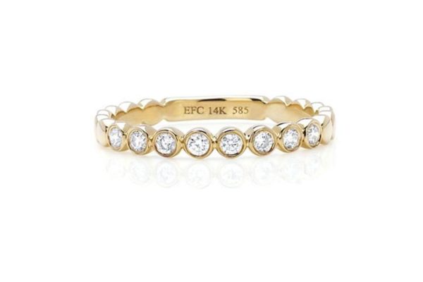 Diamond Bezel Stack Ring in Yellow Gold