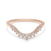 Tiara Curve Band with White Diamonds in 14K Yellow Gold