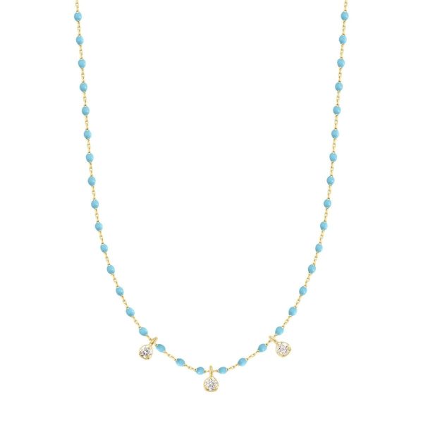 Mini Gigi 3 Diamond Necklace in Baby Blue