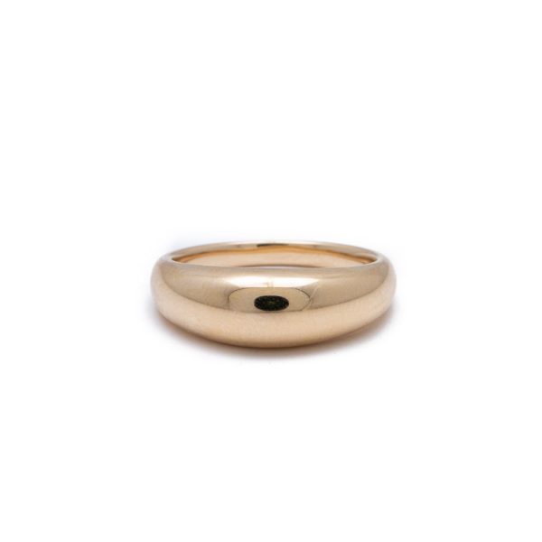 Solid Dome Ring In 14K Yellow Gold