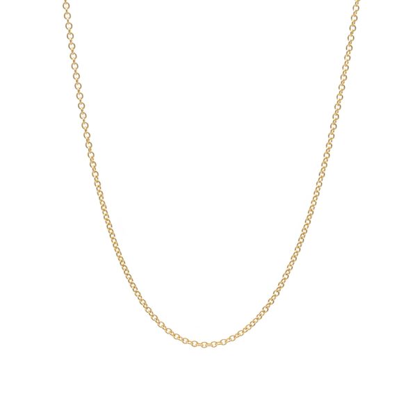 1.5mm Cable Chain 18″ Adjustable Ball in 14K Yellow Gold