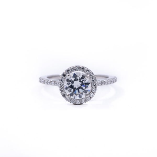 The Jaqueline Diamond Halo Engagement Ring Setting in Platinum