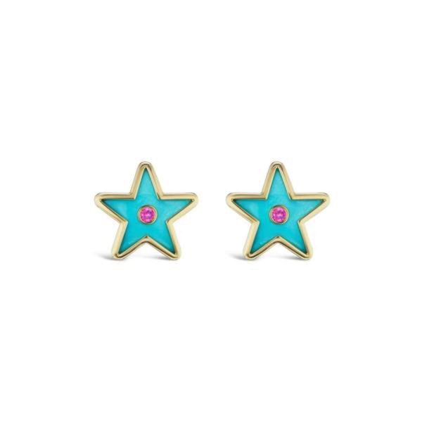 Star Inlay Studs – Turquoise/Sapphire