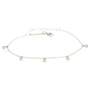 Dangling Diamond Bezel Bracelet In white gold