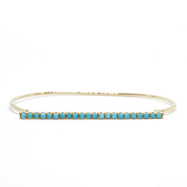 2mm Turquoise Day Dream Cuff in Yellow Gold