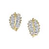 Small Palm Leaf Studs in 18K Yellow Gold