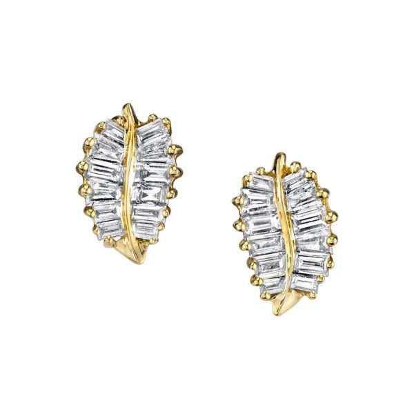 Palm Leaf Studs in 18K Yellow Gold