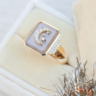 Tribloom Riviera Necklace – 14K white gold