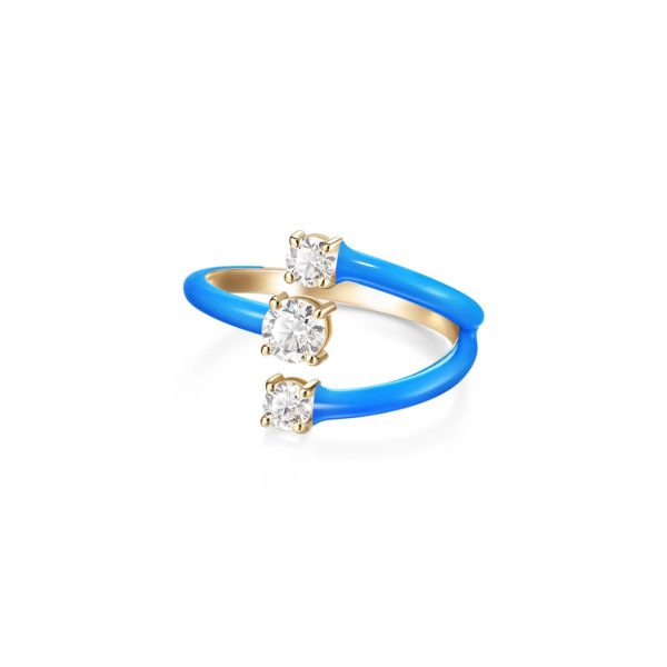 Aria Moon Ring in Neon Blue