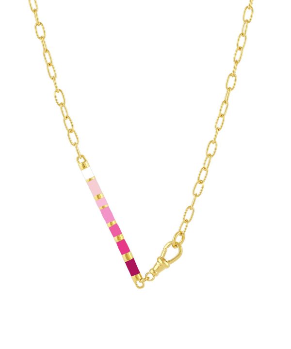 Pink Ombre Barrel Chain Necklace