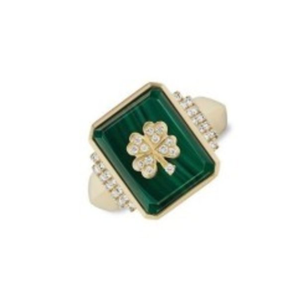 Clover Signet Ring in 18K Yellow Gold