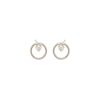 Small Circle Studs with Prong Set 2mm Diamonds in 14K White Gold