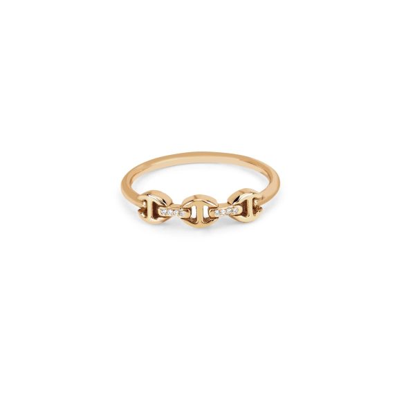 Micro Makers Ring with Diamond Bridges in Yellow Gold