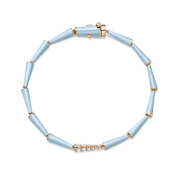 Lola Linked Bracelet in Pastel Blue Enamel