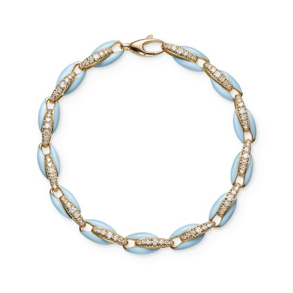 Ada Bracelet in Pastel Blue Enamel