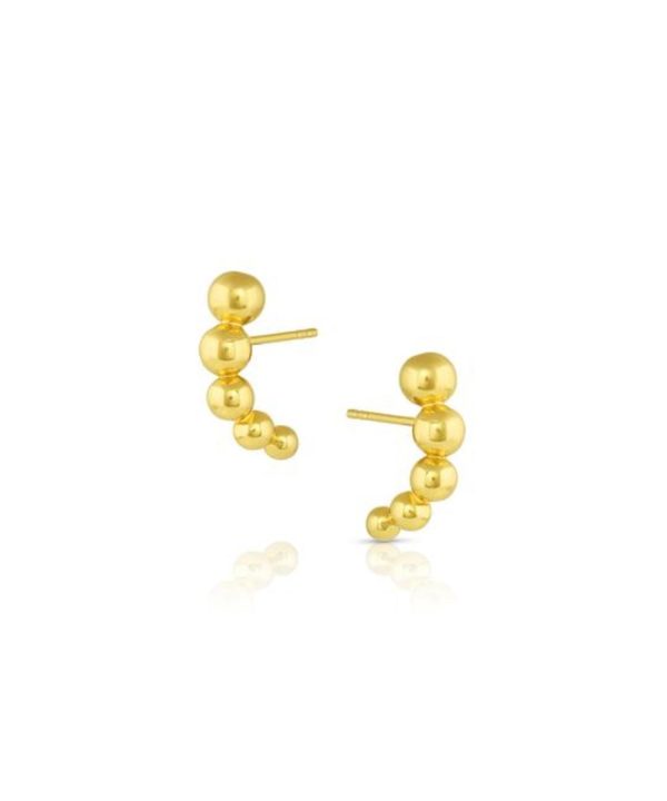 Tapered Bead Studs Gold Plated