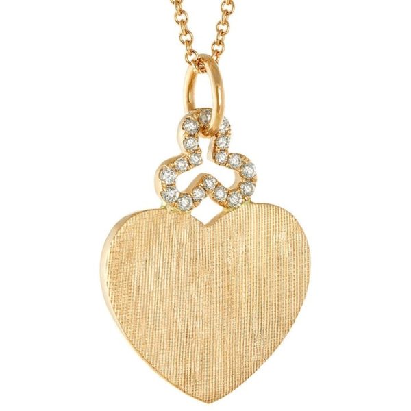 Florentine Hidden Heart Charm in 18K Yellow Gold with Diamonds