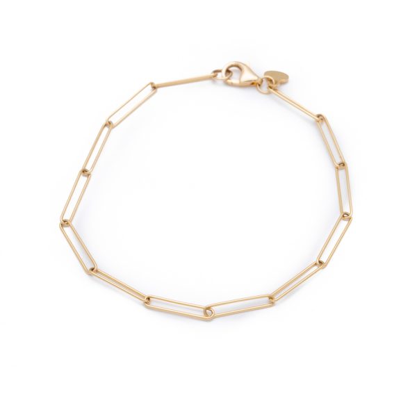 Large Rectangle Chain Bracelet in 14K Yellow Gold