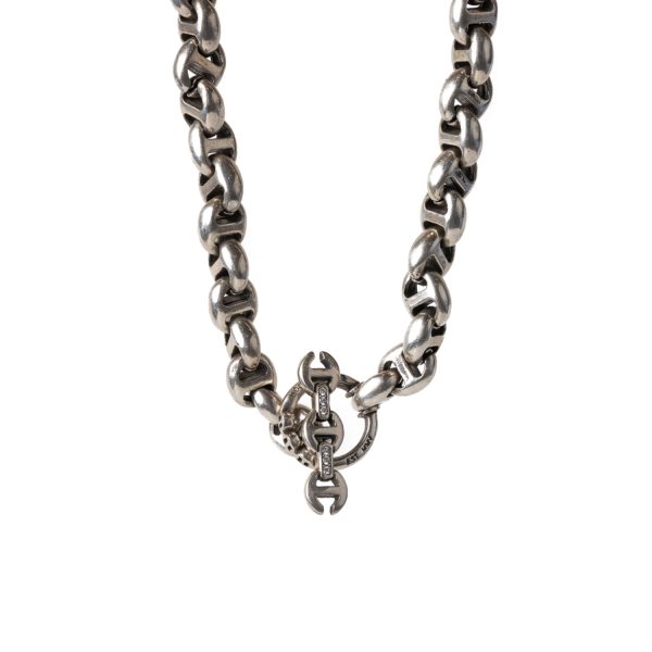 Open Link Necklace with Diamond Toggle in Sterling Silver