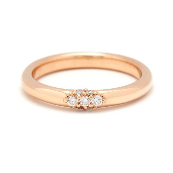 Single Cluster Ceslestine Band in 14K Yellow Gold with Diamomnds