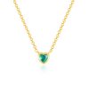Emerald Heart Necklace in 14K Yellow Gold