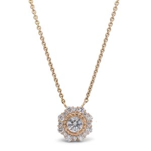 Ava Diamond Flower Pendant in 14K Yellow Gold