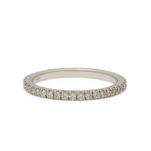 1.2mm French Set Diamond Eternity Band in Platinum