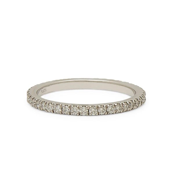 1.2mm French Set Diamond Eternity Band in Platinum