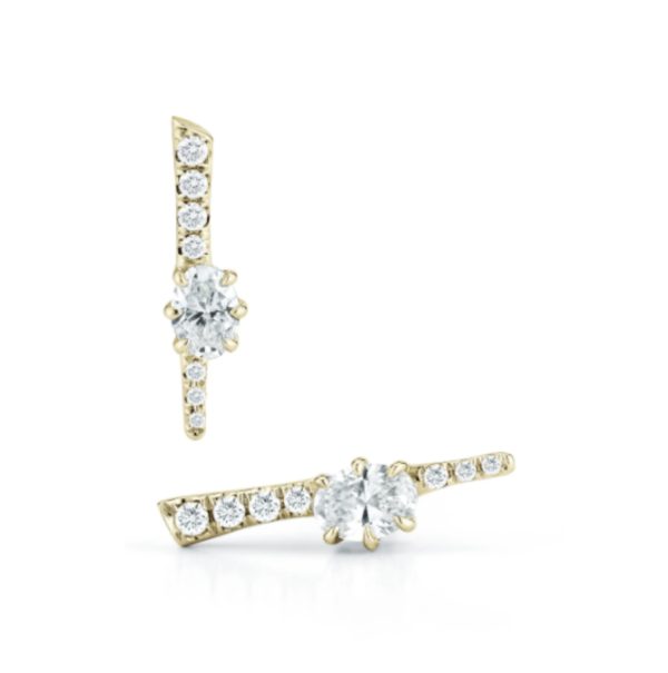 Pave Rae Studs in 18K Yellow Gold (Pair)
