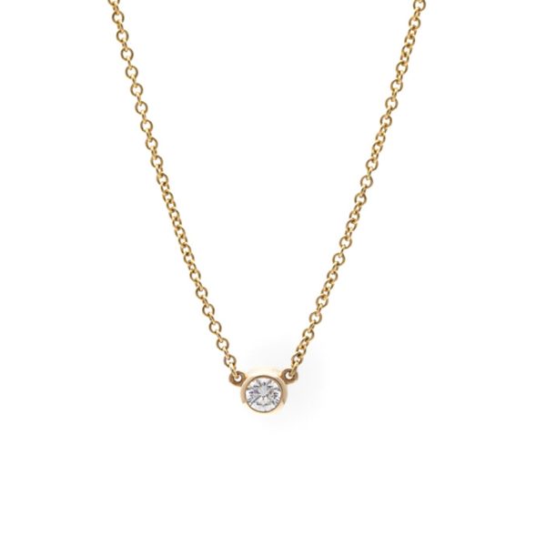 3.5mm Diamond Bezel Necklace 14K Gold