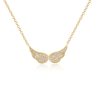 Diamond Double Angel Wing Necklace in 14K Yellow Gold